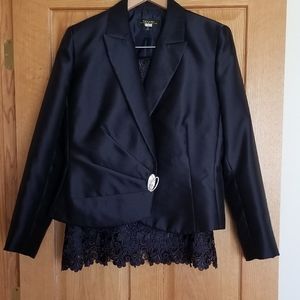 Tahari navy blue jacket and skirt set size 12